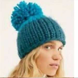 COPY - 💖Free people  winter hat! Pom Pom beanie. Turquoise and green.
